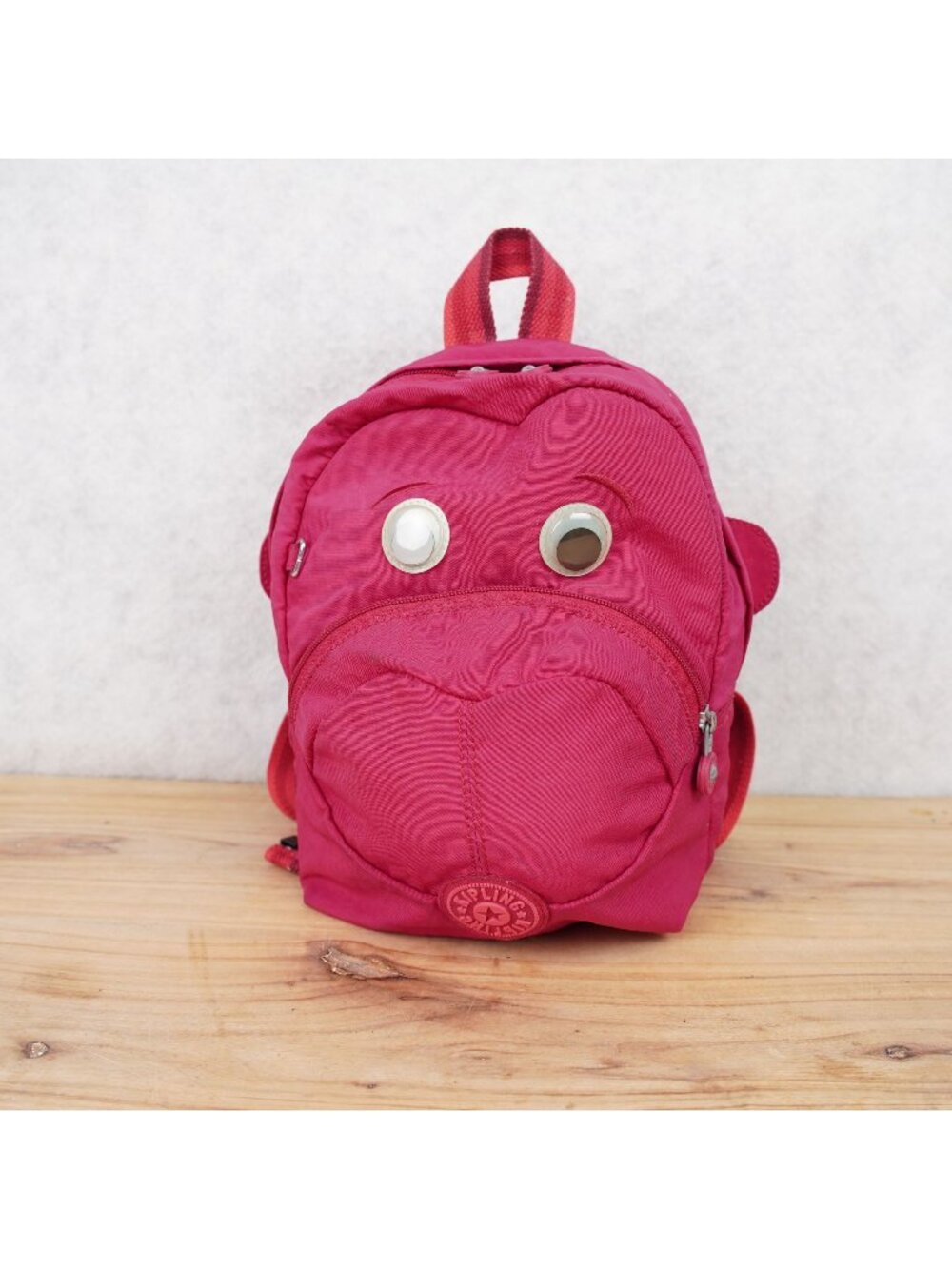 Kipling Back To School Faster Kids Backpack Rucksack Bag True Pink Monkey Head